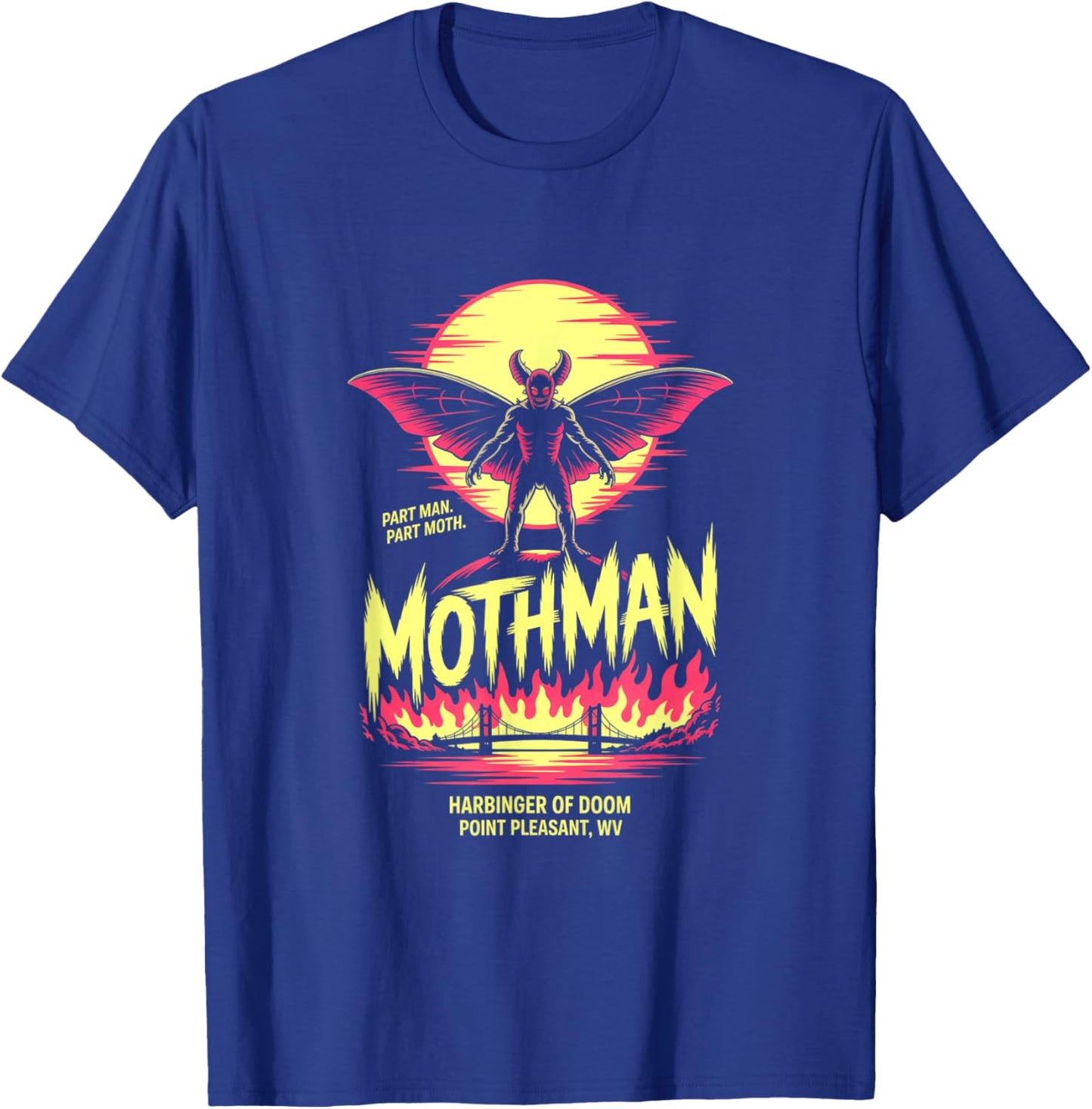 Part Man Part Moth Mothman Harbinger of Doom T-Shirt - T-Shirt | Royal