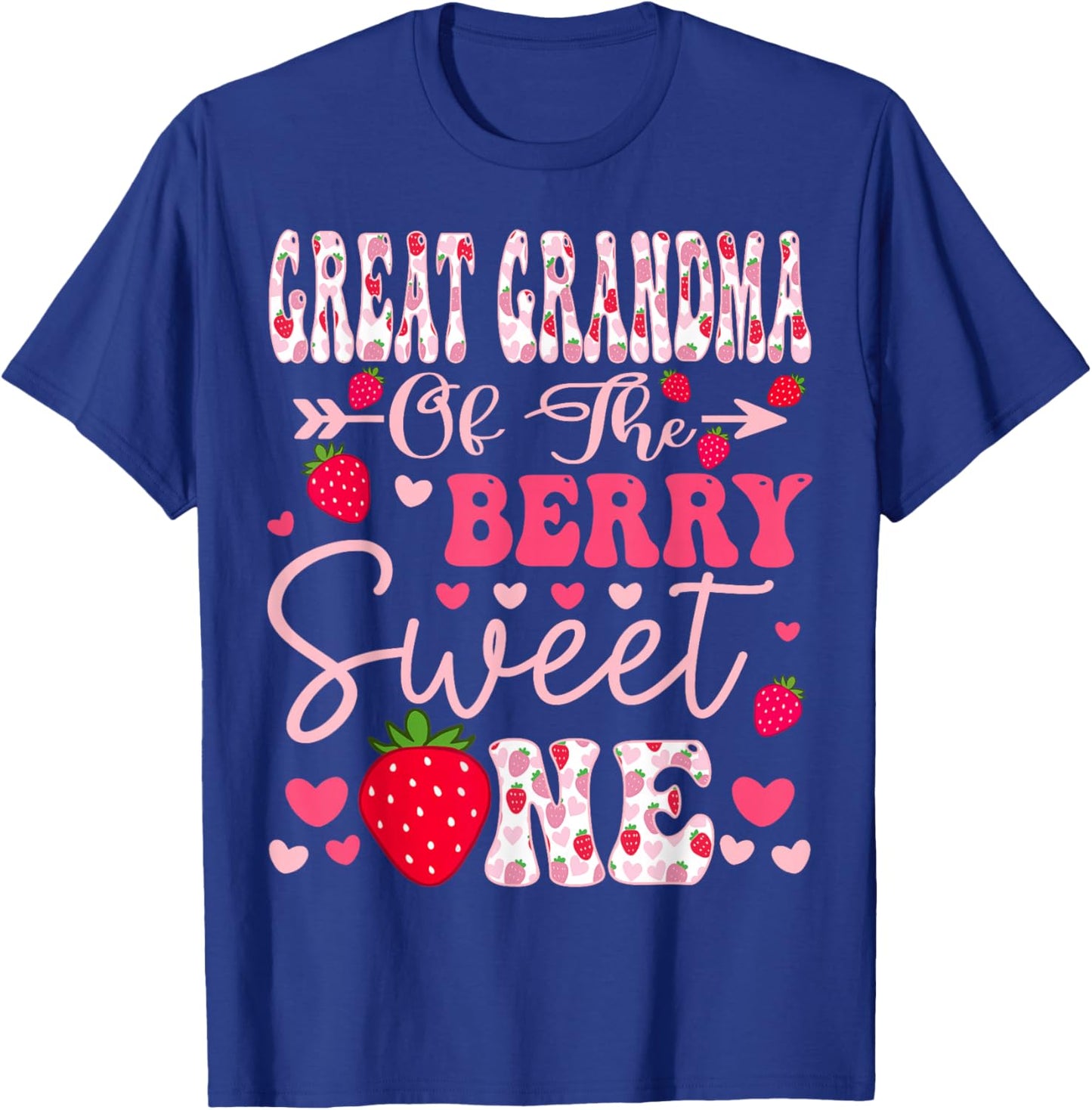 Great Grandma Of The Berry Sweet One Strawberry 1St Birthday T-Shirt - T-Shirt | Royal