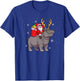 Santa Riding Hippo Deer Xmas Hippo Christmas T-Shirt - T-Shirt | Royal