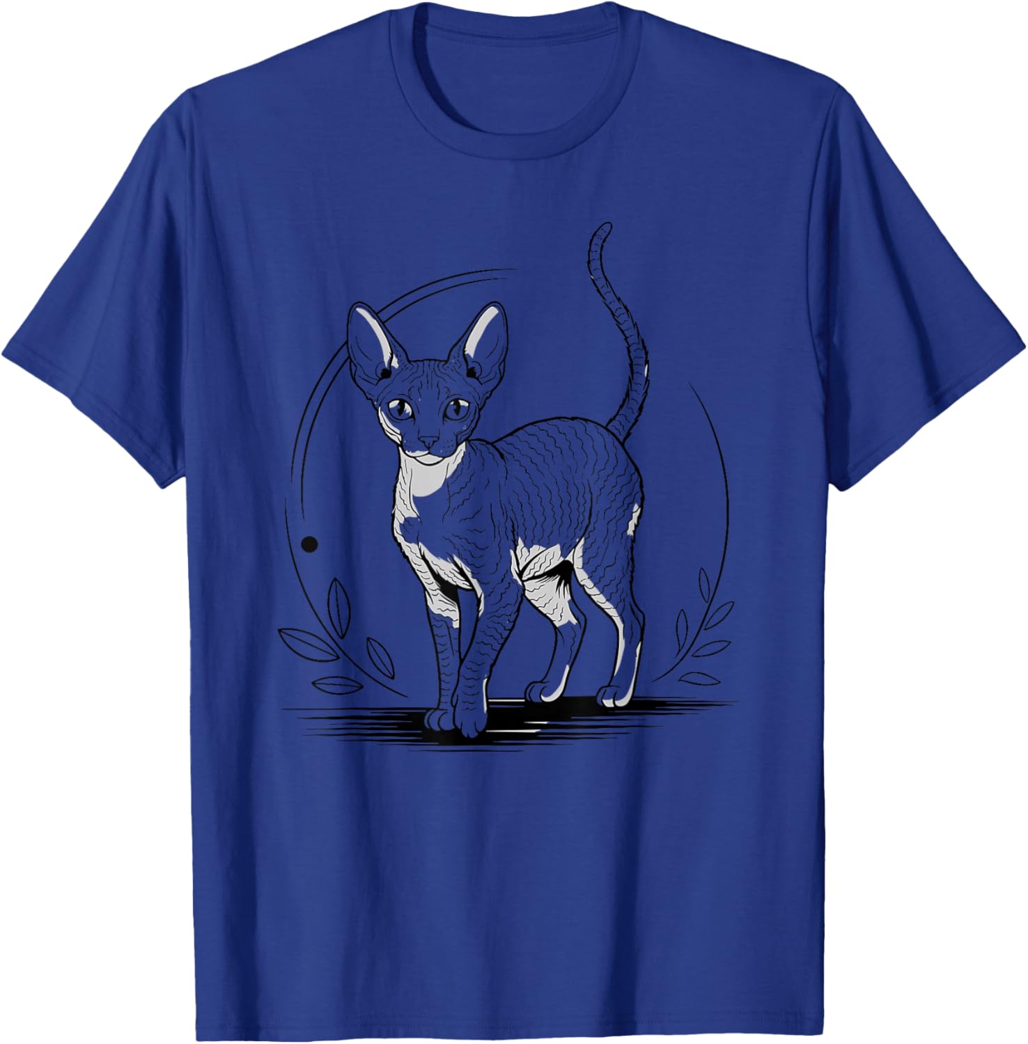 Line Art Cornish Rex Minimalist T-Shirt - T-Shirt | Royal
