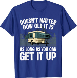 Pop Up Camper Art Boys Dad Pop Up Trailer Camping T-Shirt - T-Shirt | Royal