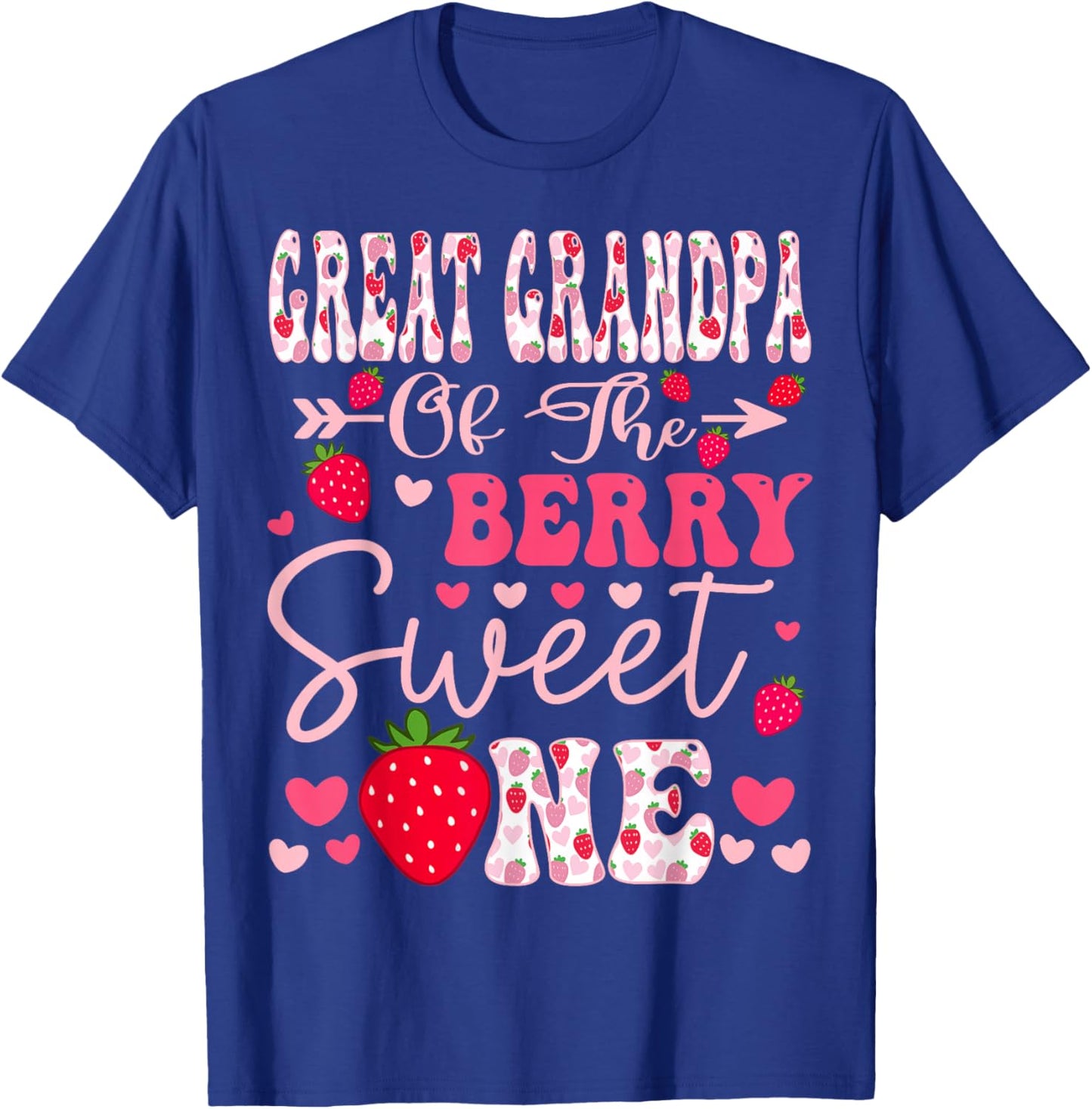 Great Grandpa Of The Berry Sweet One Strawberry 1St Birthday T-Shirt - T-Shirt | Royal