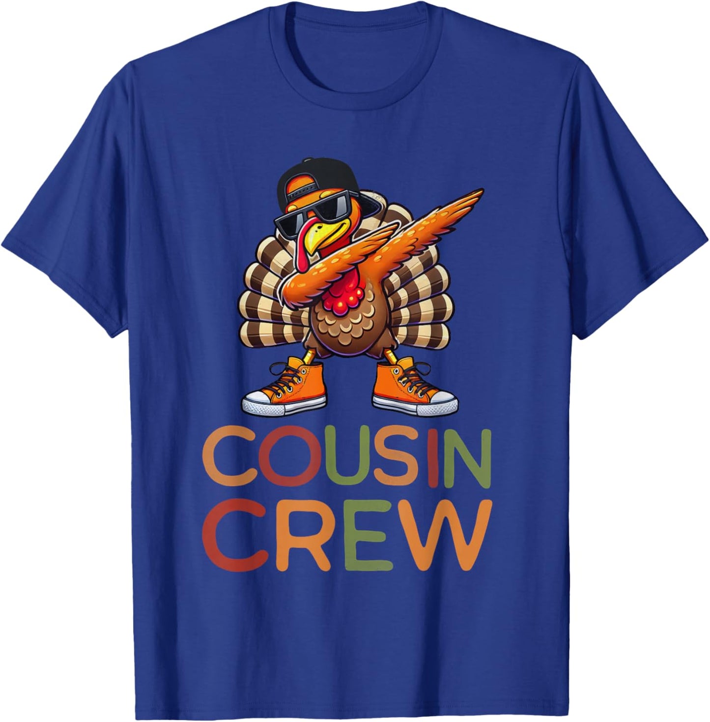 Thanksgiving Cousin Crew Matching Kids Dabbing Turkey Boys T-Shirt - T-Shirt | Royal