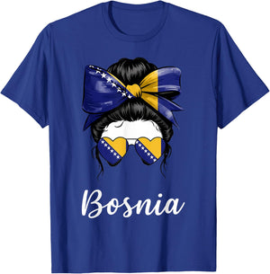 Bosnia and Herzegovina Roots Bosnian Flag T-Shirt - T-Shirt | Royal