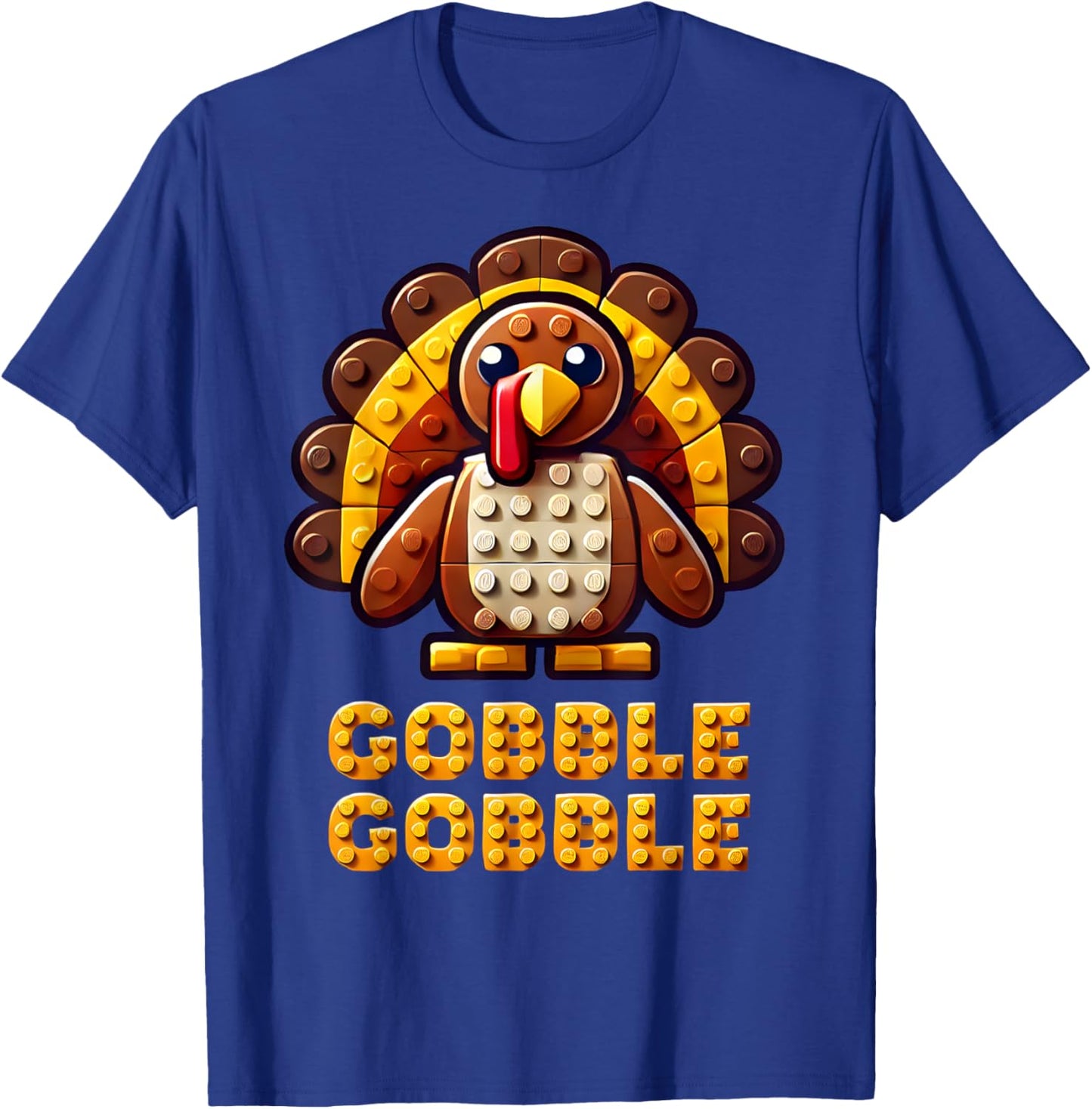 Play Building Blocks Turkey Thanksgiving Builder Boys Kids T-Shirt - T-Shirt | Royal
