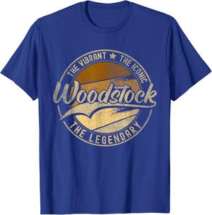 Woodstock GA | Georgia | Vintage Distressed , Small, Black T-Shirt - T-Shirt | Royal