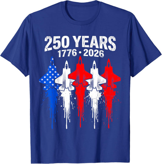 USA Independence 250th Anniversary 1776 2026 Patriotic Eagle T-Shirt - T-Shirt | Royal