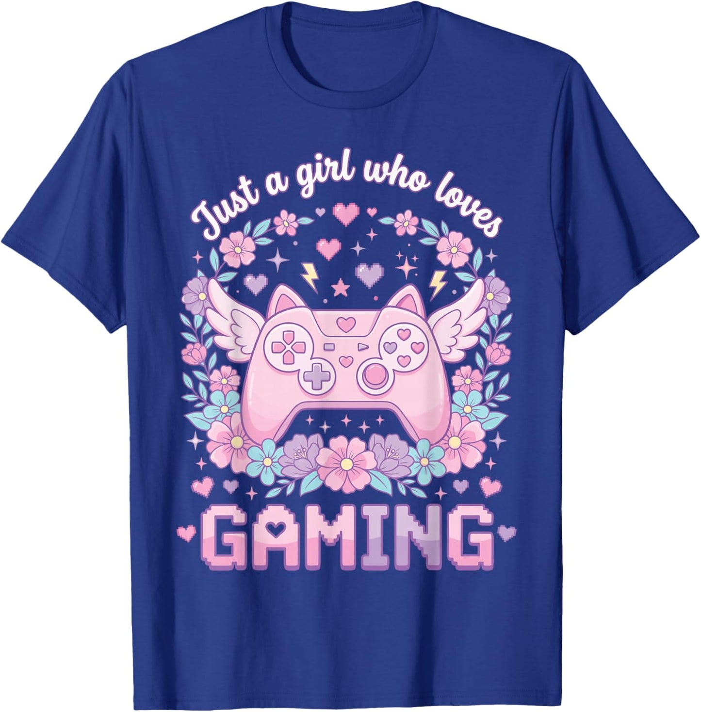 Just A Girl Who Loves Gaming Cute Gamer Video Game Culture T-Shirt - T-Shirt | Royal