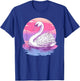 Graceful Swan Pink Sunset Reflection Art , black, S T-Shirt - T-Shirt | Royal