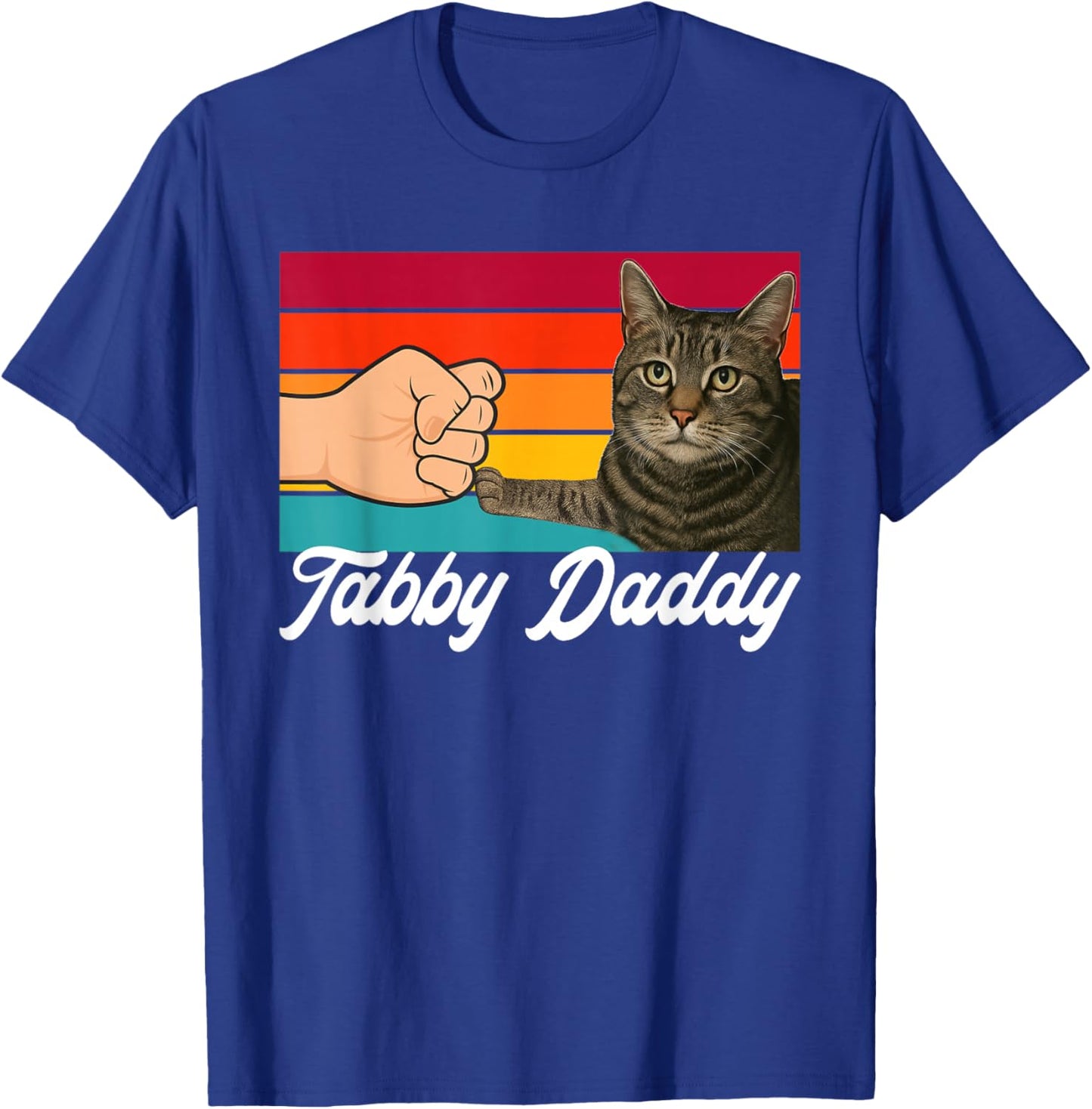 Tabby Daddy Gray Tabby Cat Dad Grey Tabby Cat Owner T-Shirt - T-Shirt | Royal
