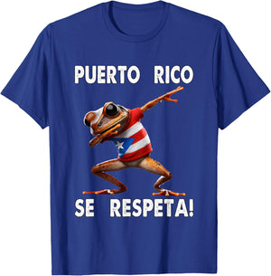 Puerto Rico Se Respeta Coqui Dab PR Flag Boricua T-Shirt - T-Shirt | Royal