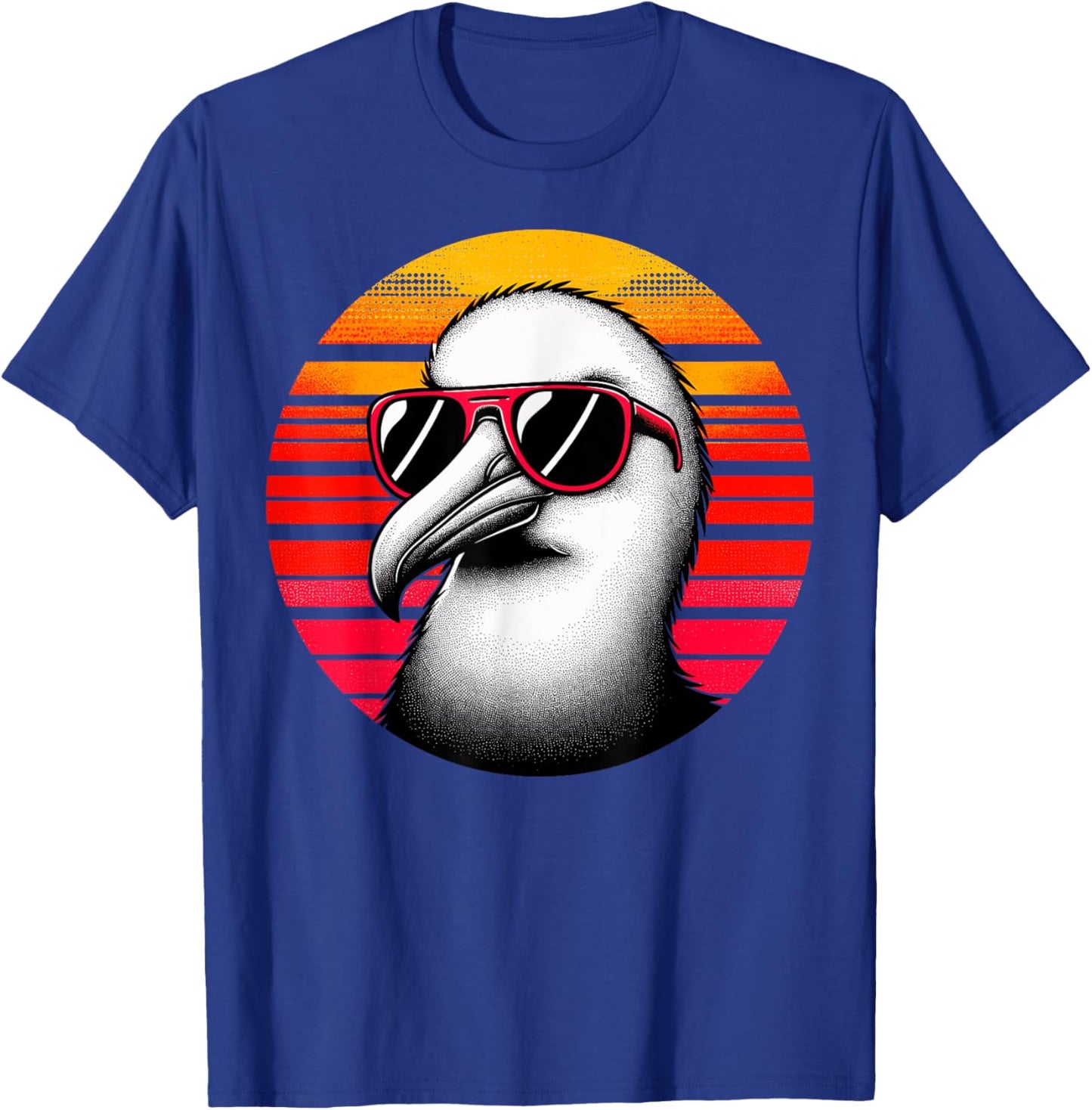 Albatross Bird Sunglasses Sunset Retro Style Vintage 70s T-Shirt - T-Shirt | Royal
