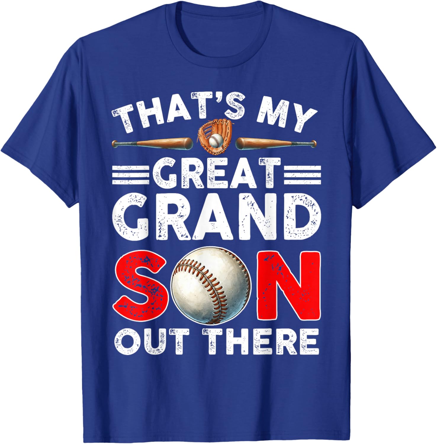 Vintage That's My Great Grandson Out There Baseball T-Shirt - T-Shirt | Royal