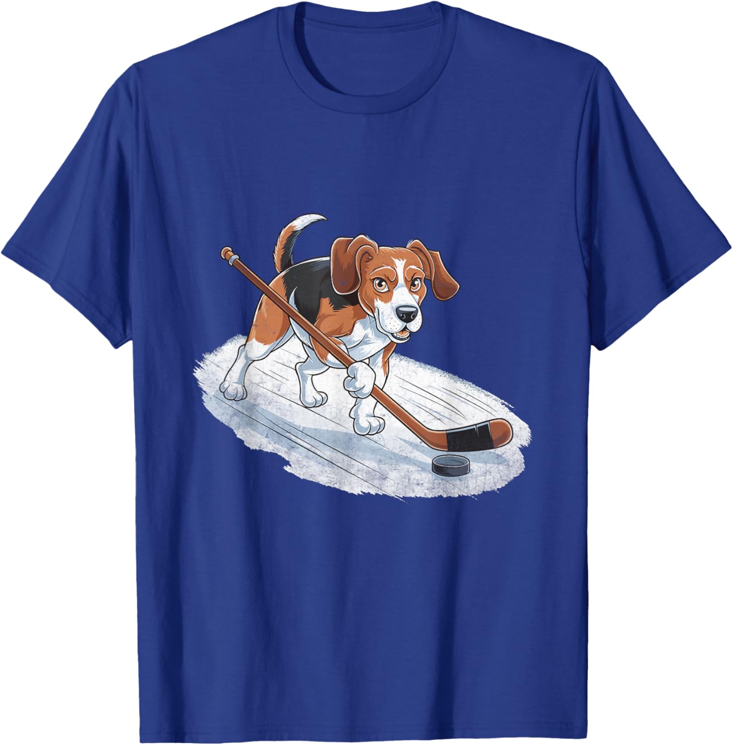 Beagle Playing Ice Hockey Beagles Dog Men Women T-Shirt - T-Shirt | Royal