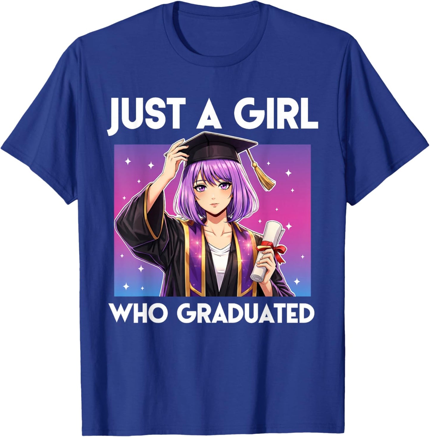 Just A Girl Who Graduated Class of 2026 Senior Grad Anime T-Shirt - T-Shirt | Royal