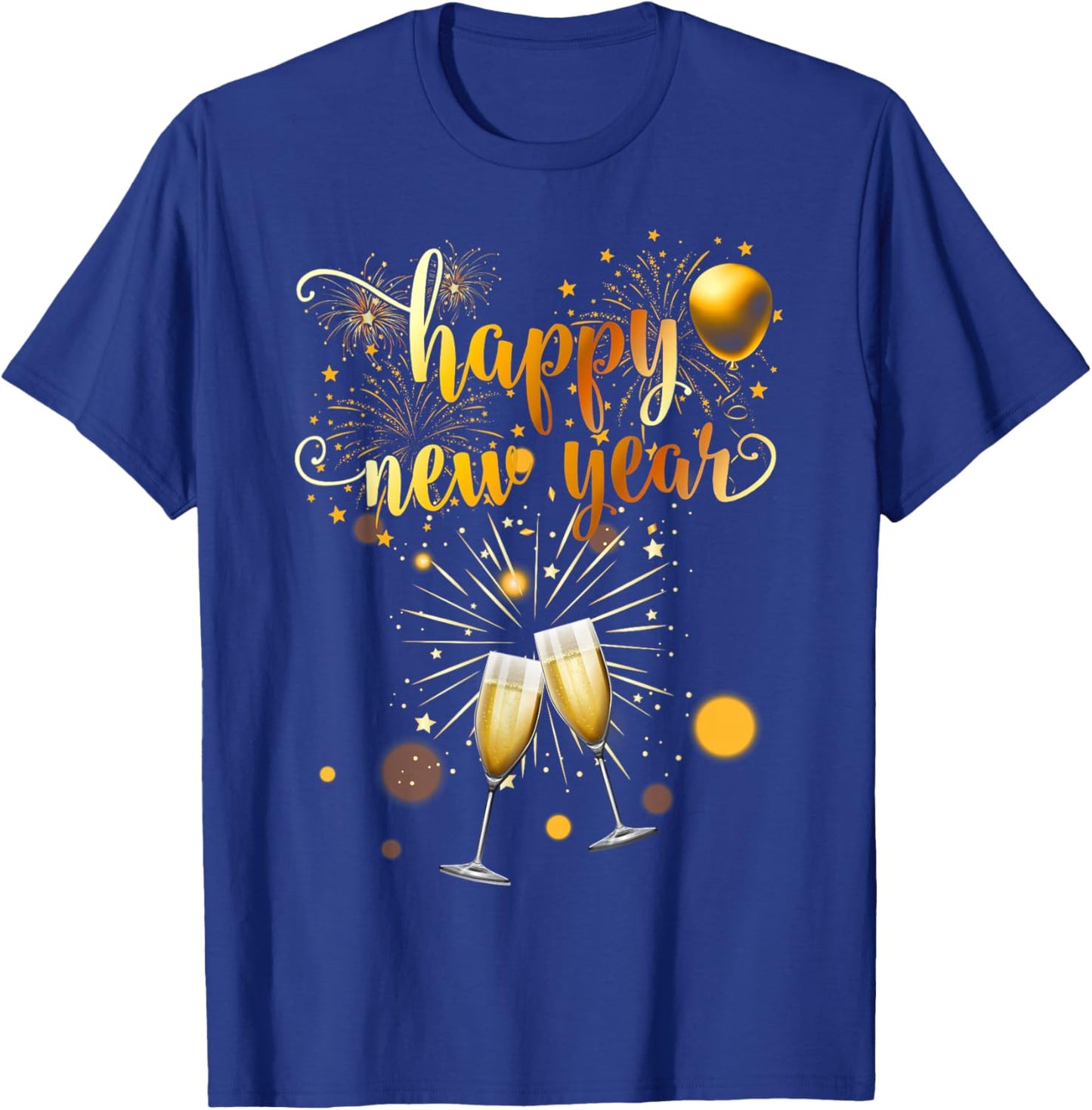 New Years Eve Party Supplies 2026 Happy New Year Fireworks T-Shirt - T-Shirt | Royal