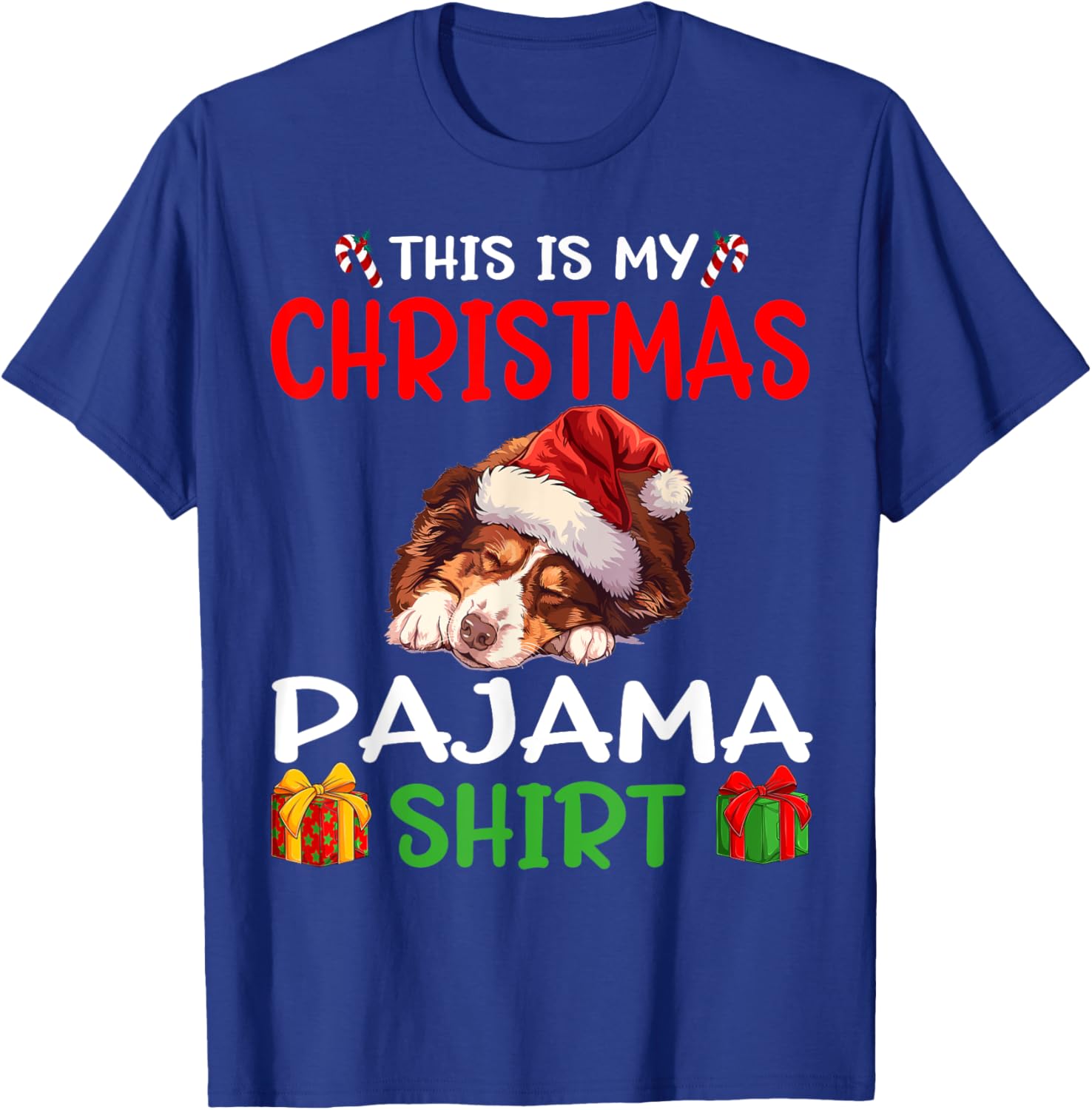 Cute Australian Shepherd Dog This is my Christmas Pajama Women Kids T-Shirt - T-Shirt | Royal