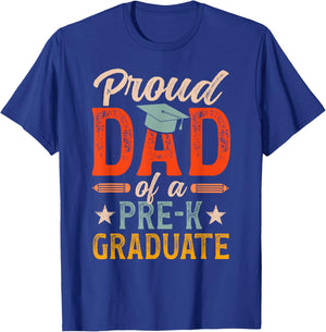 Proud Dad of A Pre-K Graduate Dad Preschool Grad Dad T-Shirt - T-Shirt | Royal