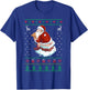 Funny Santa Pooping Down the Chimney Ugly Sweater Christmas T-Shirt - T-Shirt | Royal