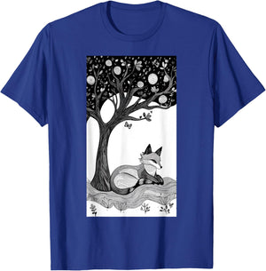 Fox Trees Nature Tree art Animal lover Art T-Shirt - T-Shirt | Royal