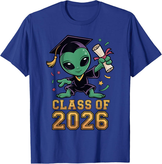 Class of 2026 Graduation Alien Elementary Graduate 2026 Kids T-Shirt - T-Shirt | Royal