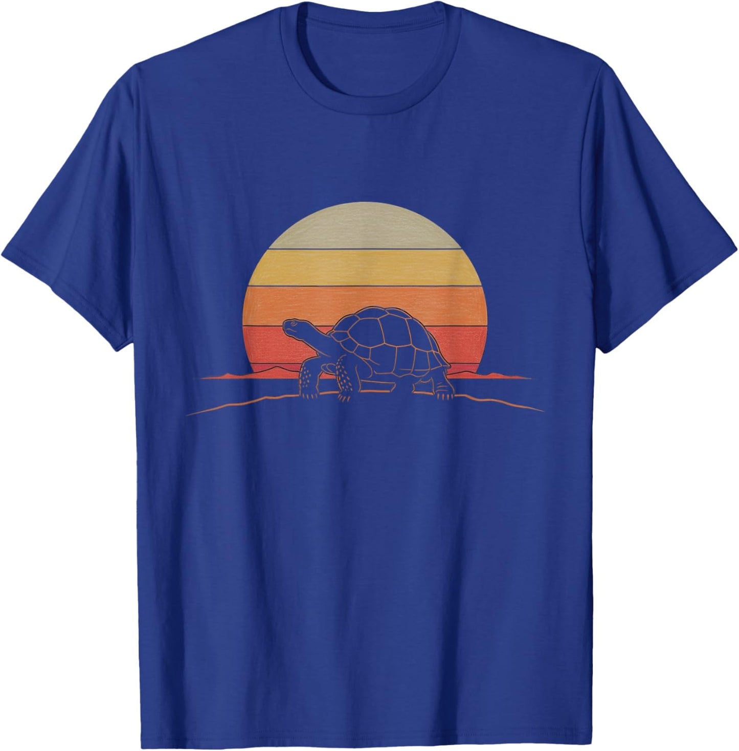 Retro Tortoise Drawing Art Design T-Shirt - T-Shirt | Royal
