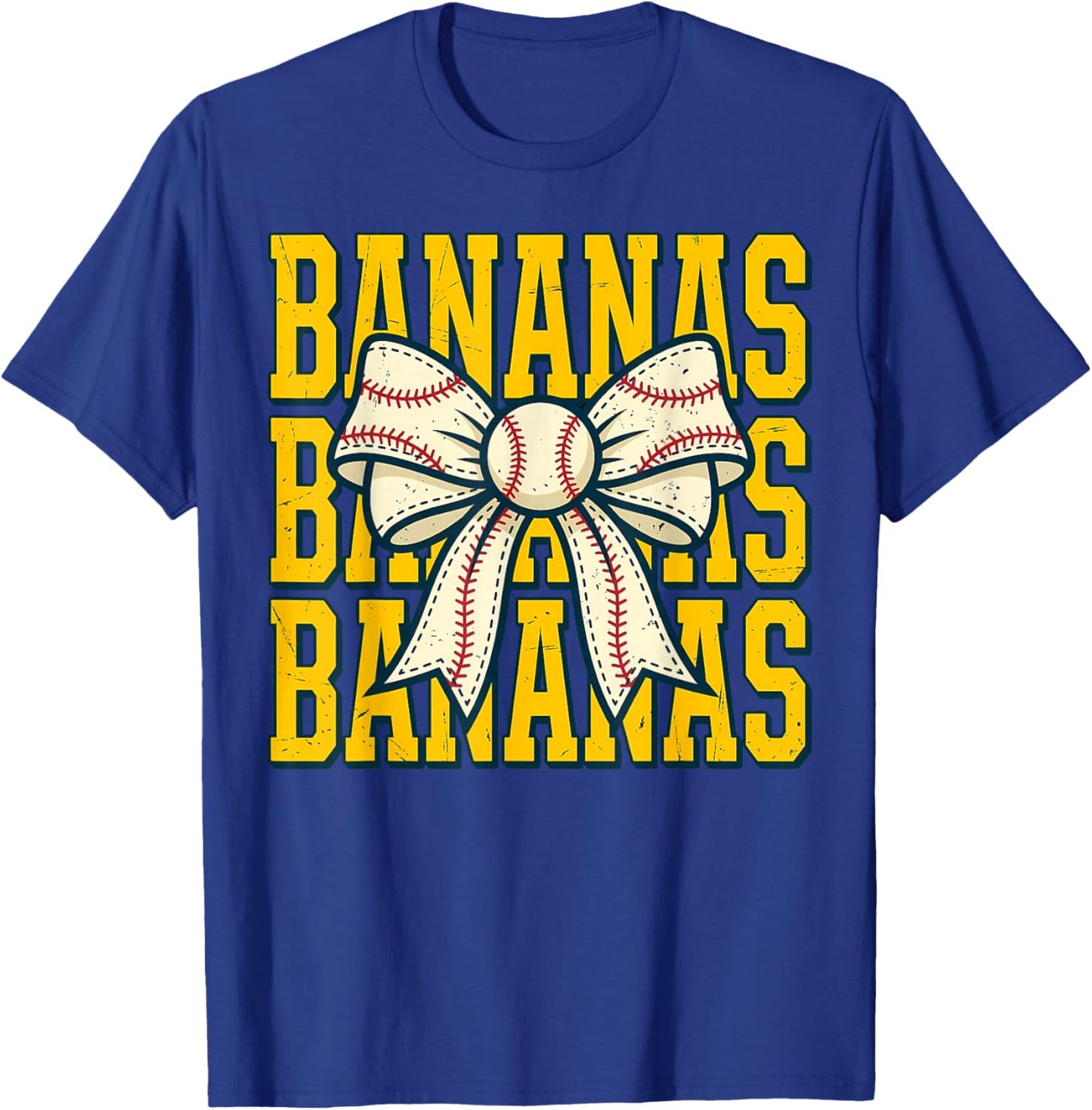 Banana Bow Ribbon Fruit Women Girls Kids T-Shirt - T-Shirt | Royal