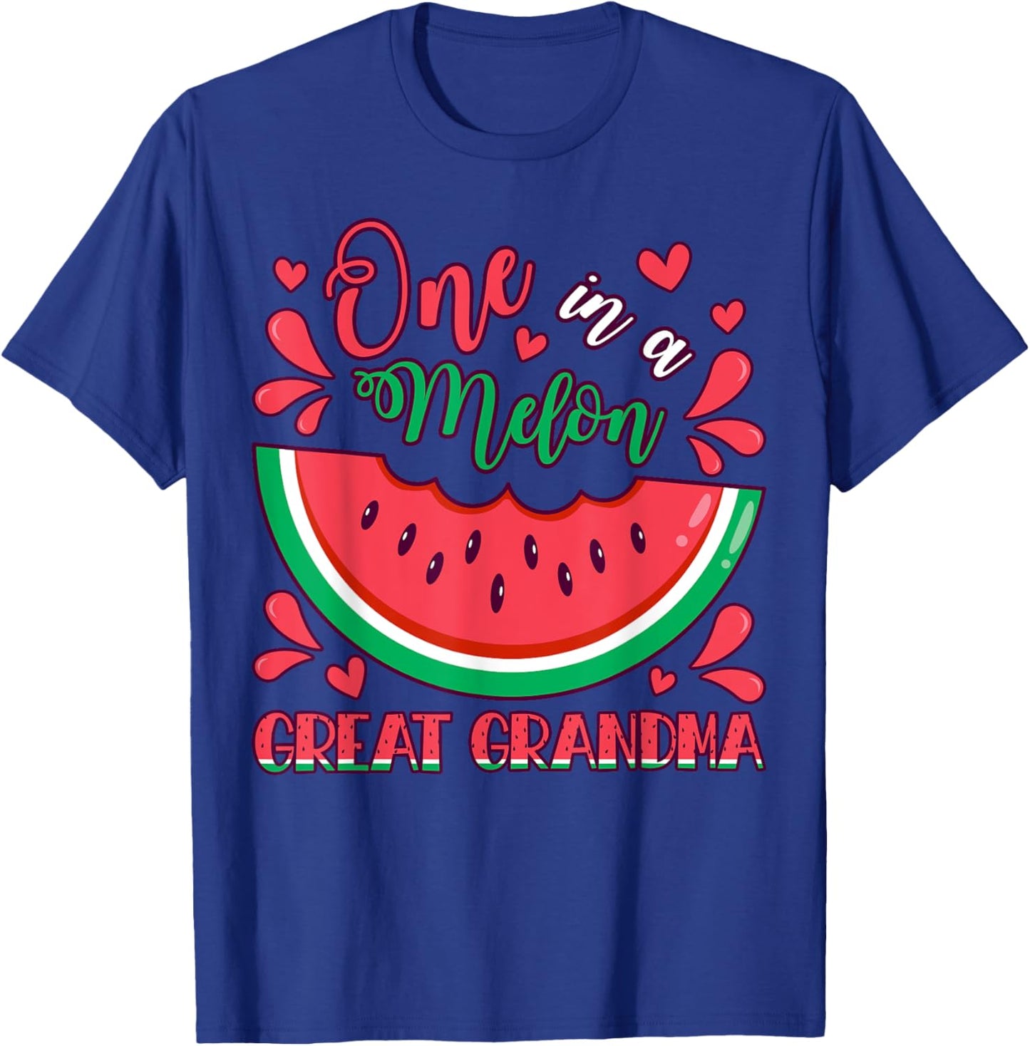One in a Melon Great Grandma Birthday Party Matching Family T-Shirt - T-Shirt | Royal