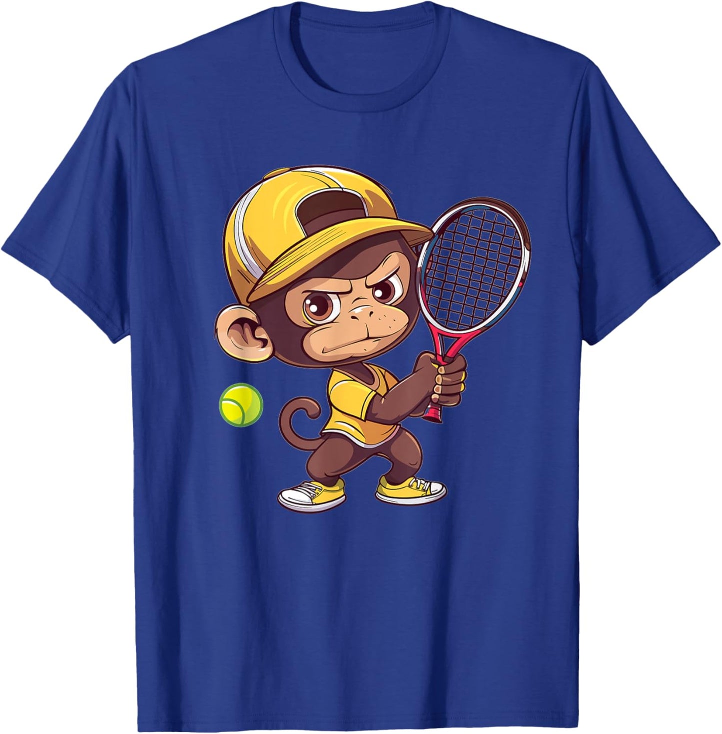 Cute Monkey Tennis T-Shirt - T-Shirt | Royal