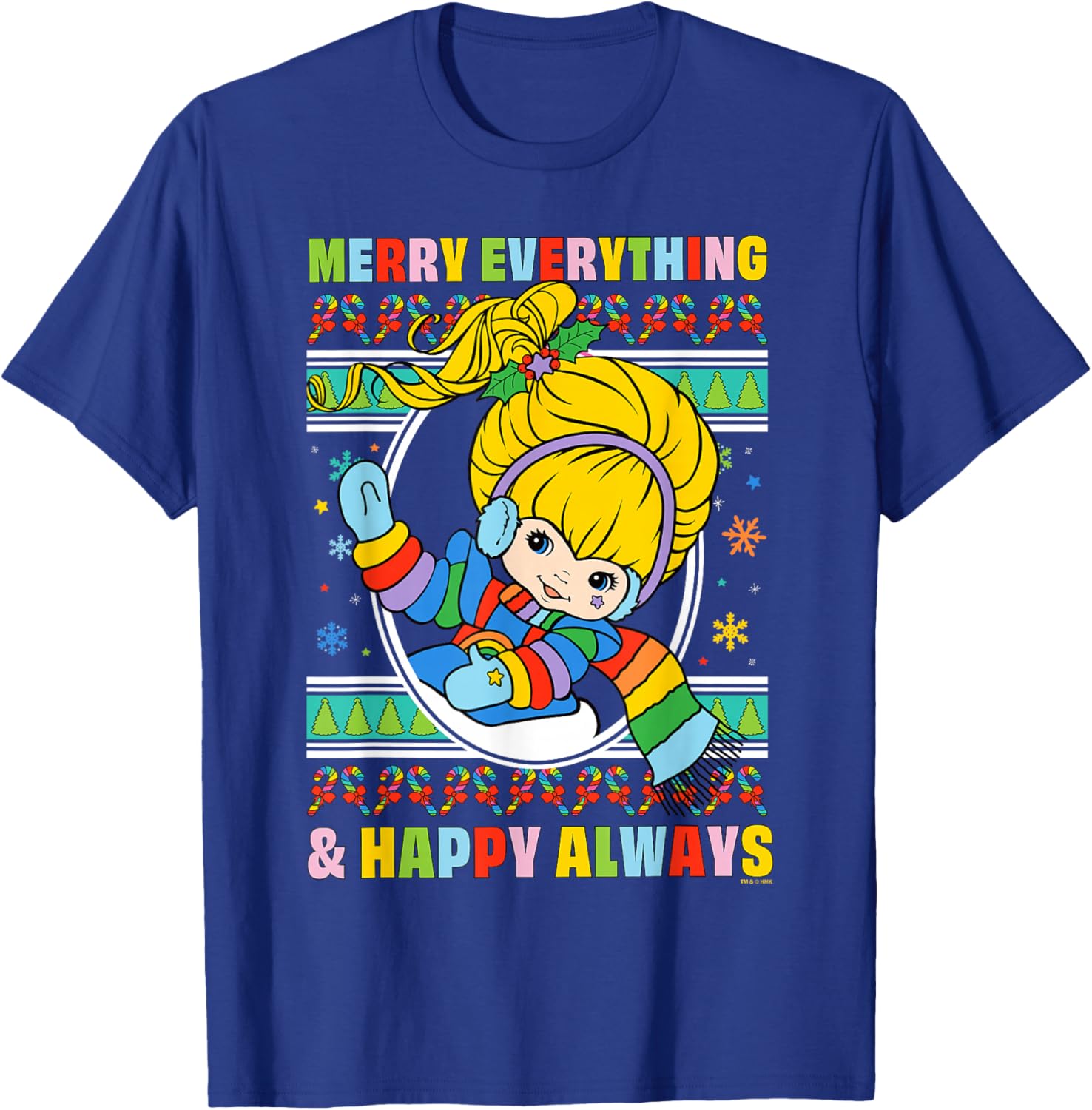 Rainbow Brite Christmas Merry Everything & Happy Always T-Shirt - T-Shirt | Royal