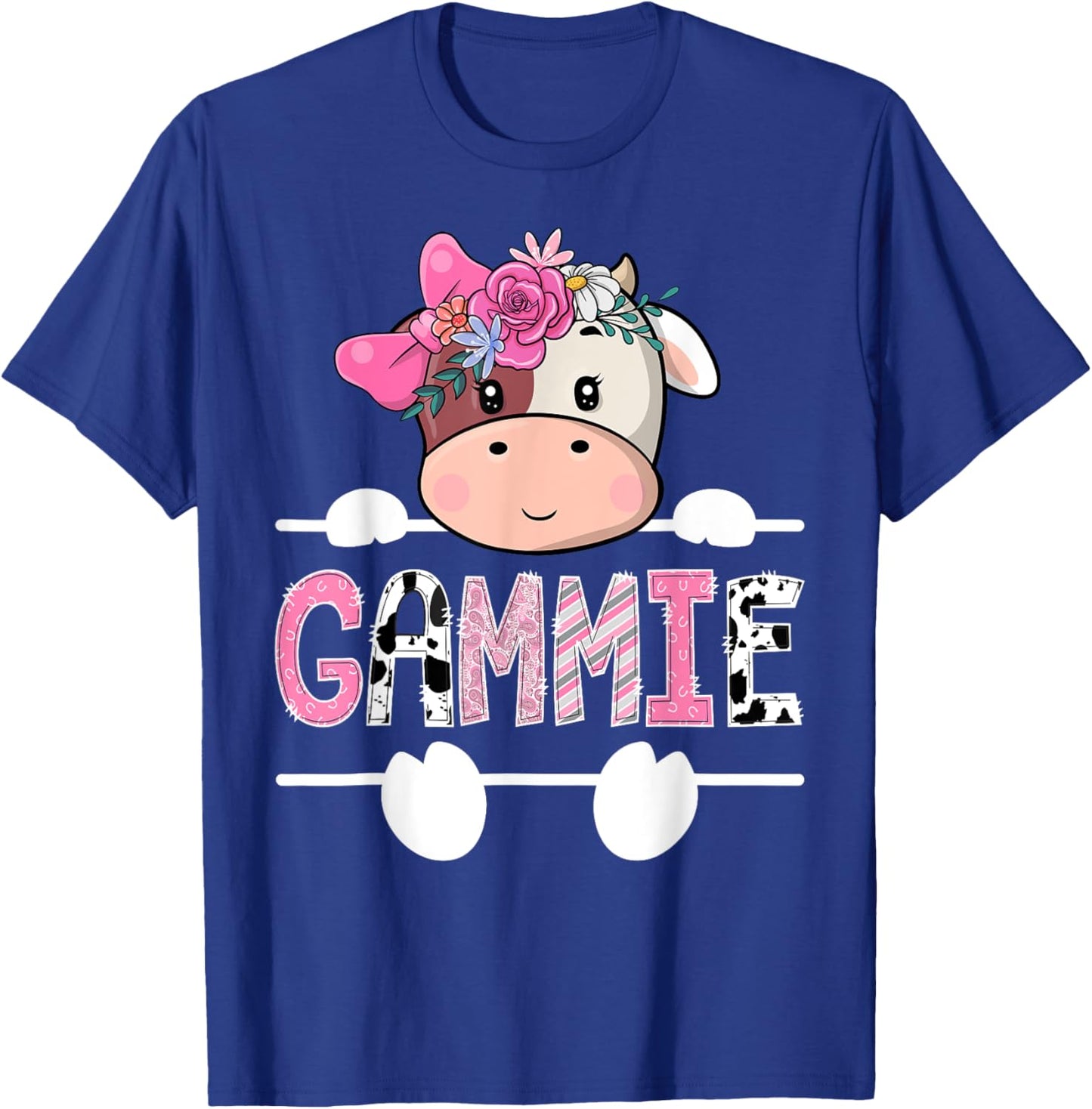 Gammie Of The Birthday Girl Pink Cute Cow Matching T-Shirt - T-Shirt | Royal