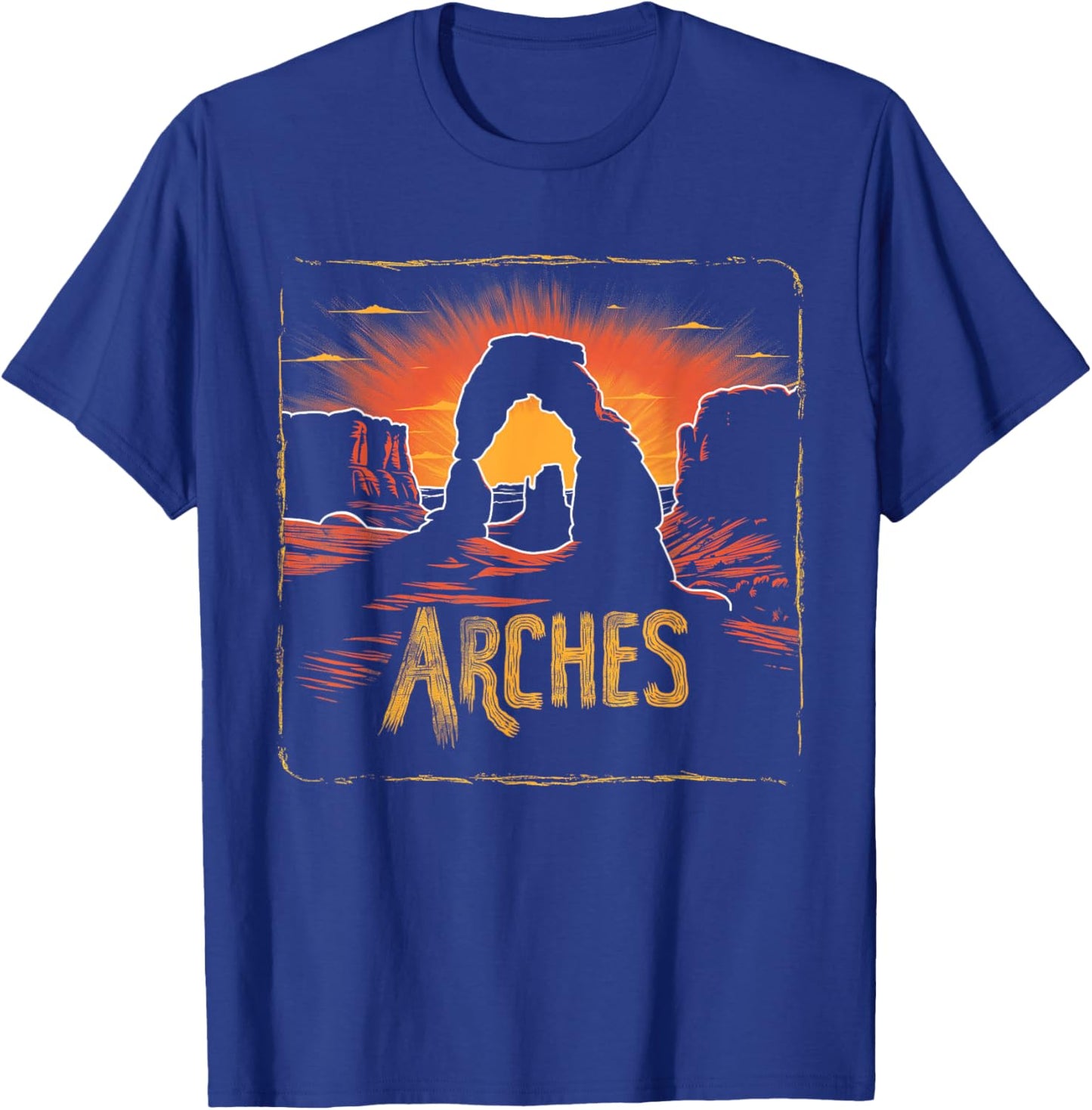 Arches - US National Park Utah Vintage Men Women Kids Retro T-Shirt - T-Shirt | Royal