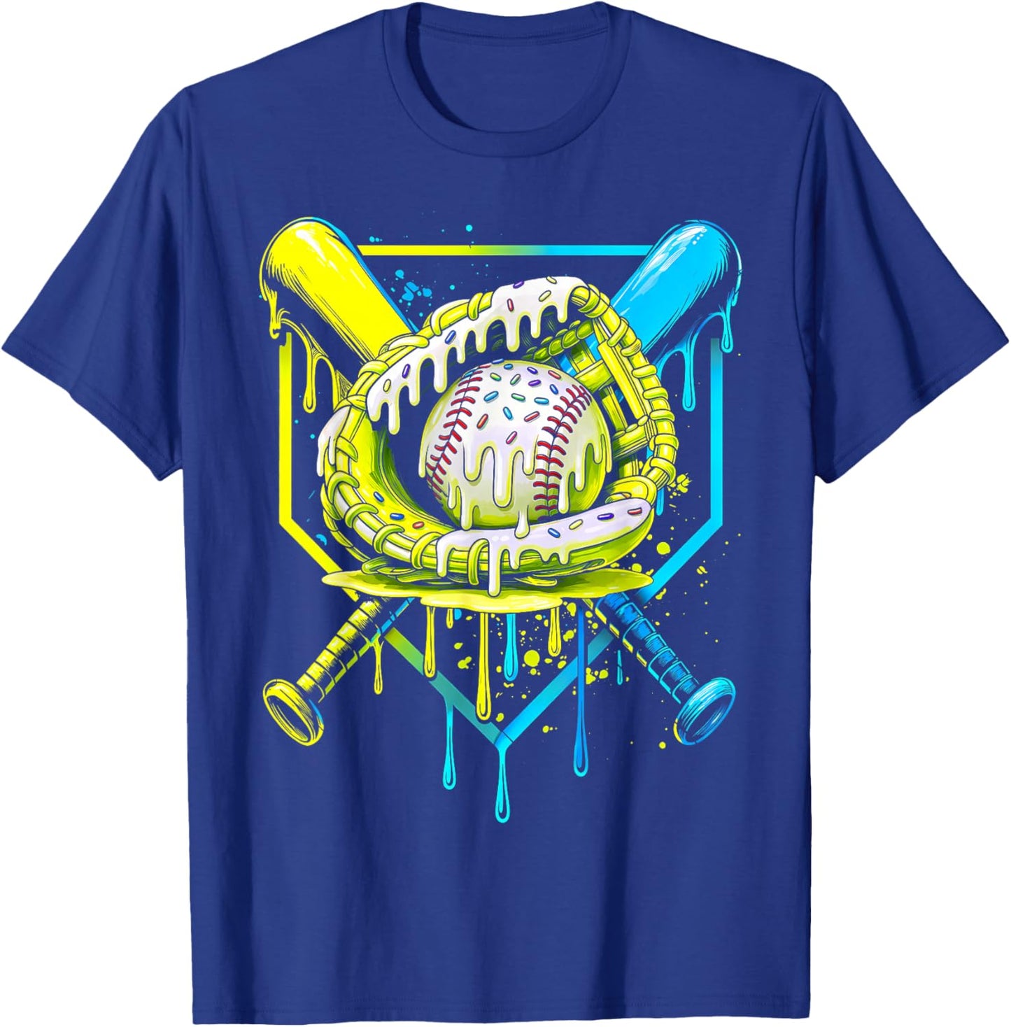 Baseball Life Style Apparel Youth Drip Baseball Boys Men T-Shirt - T-Shirt | Royal