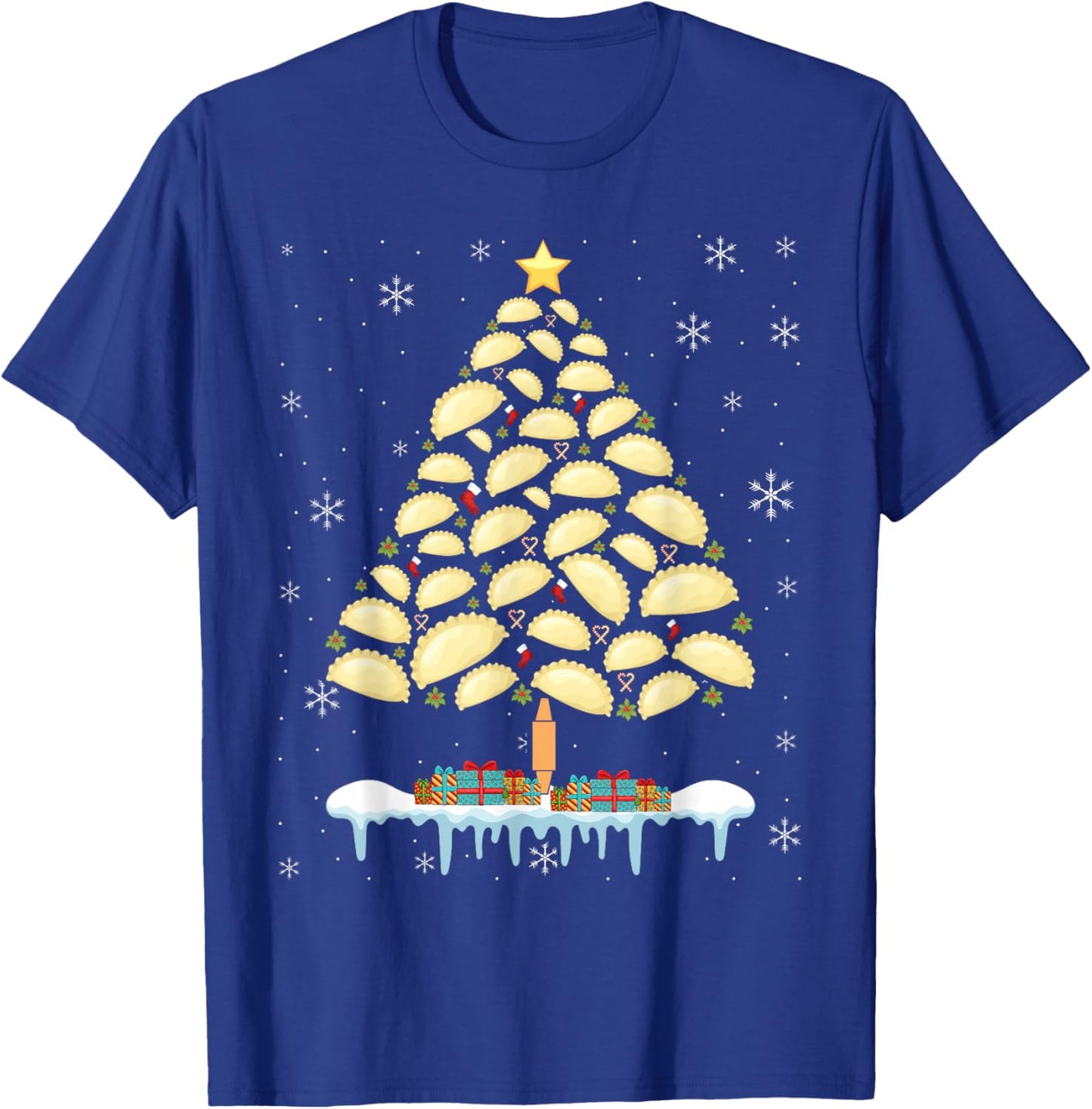 Pierogi Tree Polish Christmas Food Funny Men Women Kids T-Shirt - T-Shirt | Royal