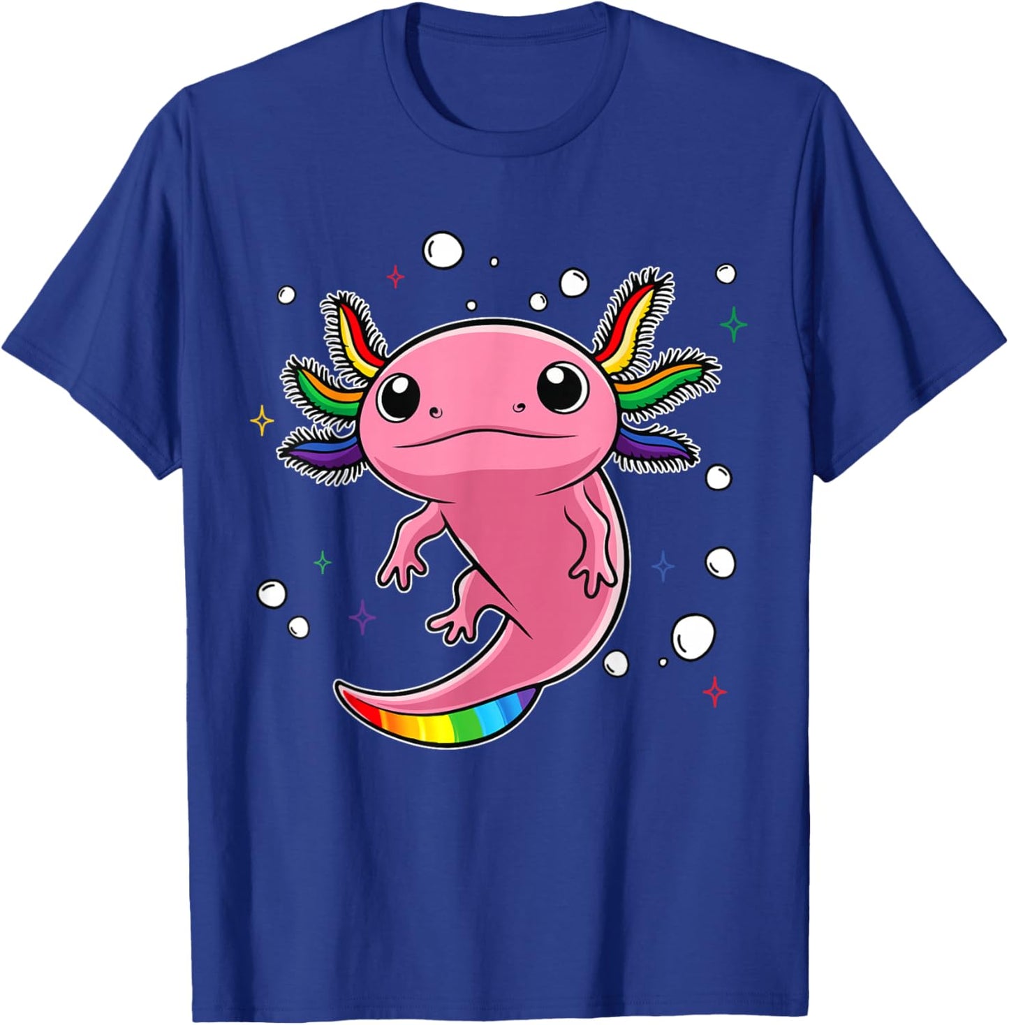 Cute Ally Axolotl Be Kind Gay Rainbow LGBTQ Flag Gay Pride T-Shirt - T-Shirt | Royal