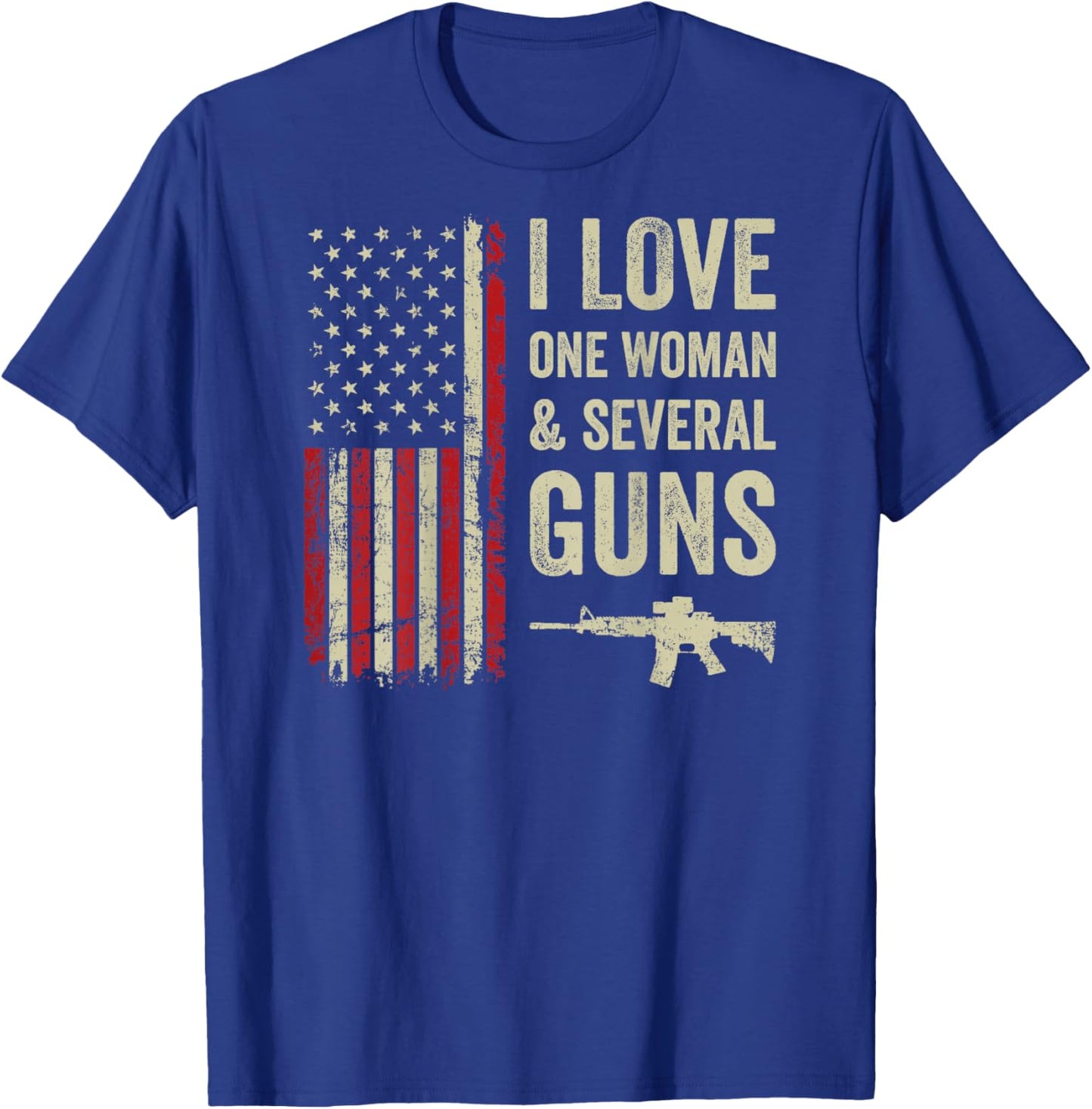 I Love One Woman Funny Dad Joke - Design ON Back T-Shirt - T-Shirt | Royal