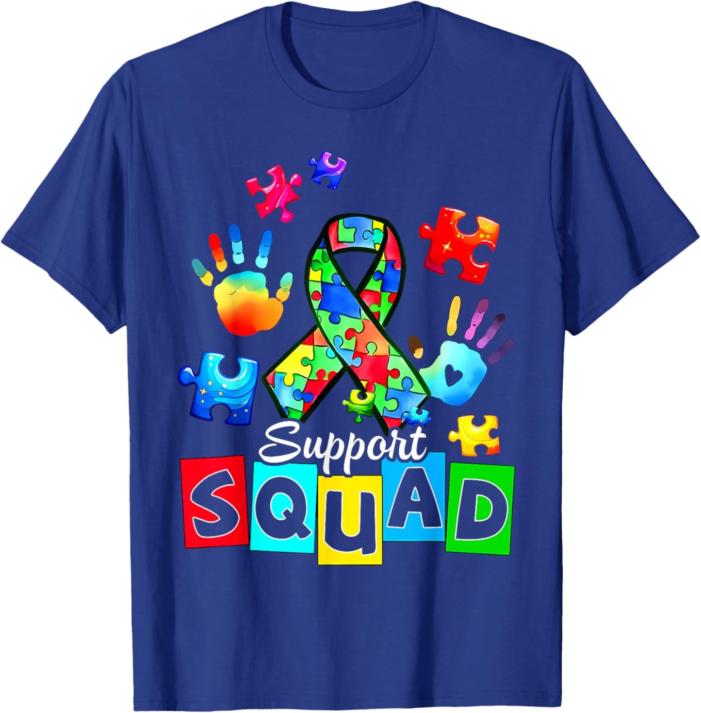 Autism Awareness Autism Support Squad Family T-Shirt - T-Shirt | Royal