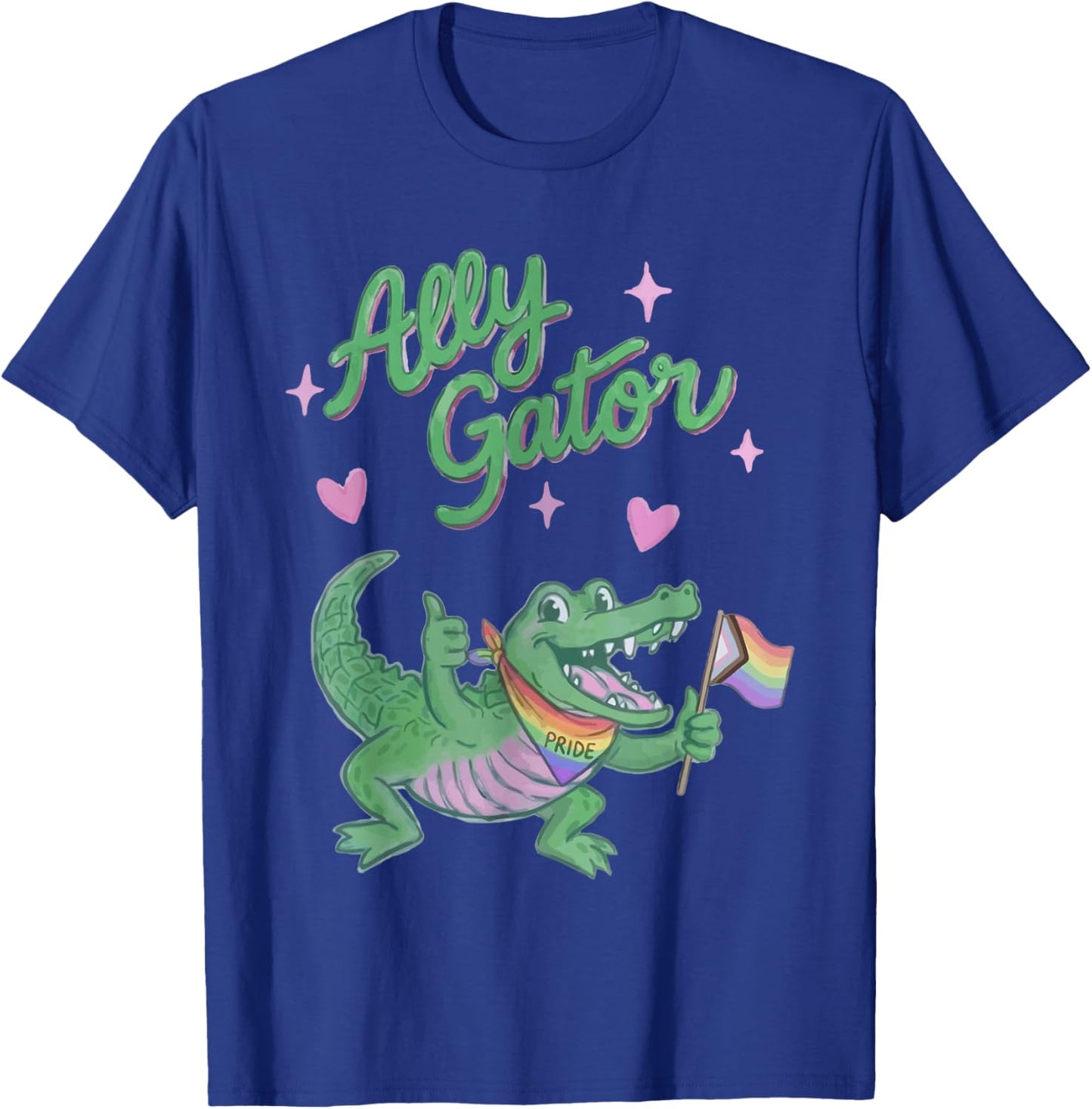 Ally Gator Pride Month Rainbow Flag Gay LGBT Ally Alligator T-Shirt - T-Shirt | Royal