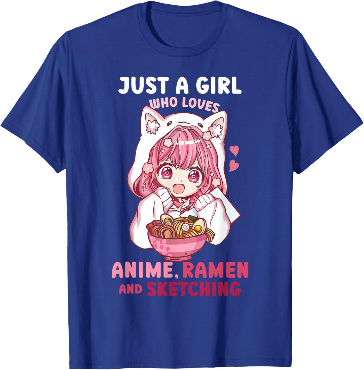 Anime Ramen Sketching Just a Girl Who Loves Anime Sketching T-Shirt - T-Shirt | Royal