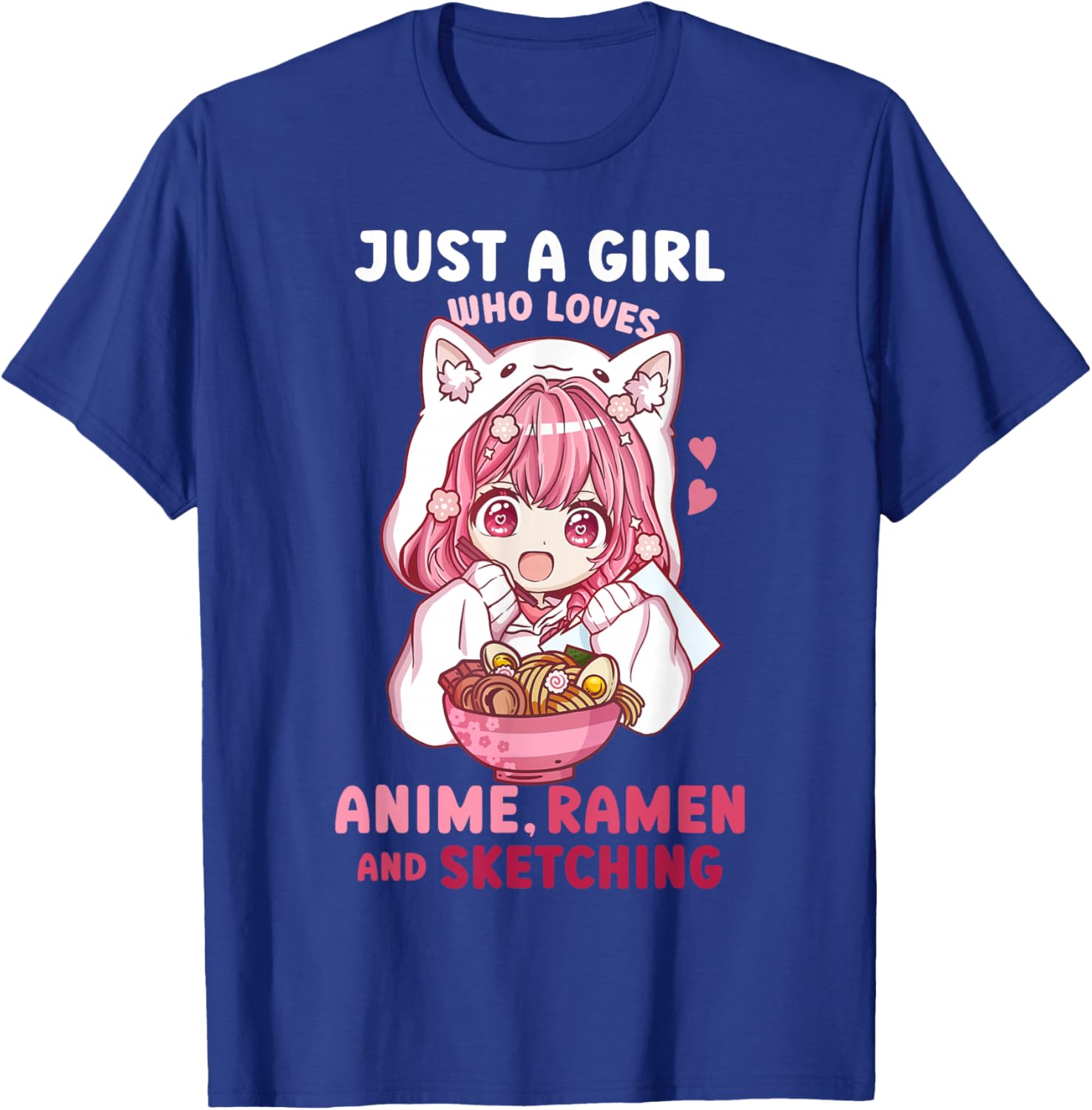 Anime Ramen Sketching Just a Girl Who Loves Anime Sketching T-Shirt - T-Shirt | Royal
