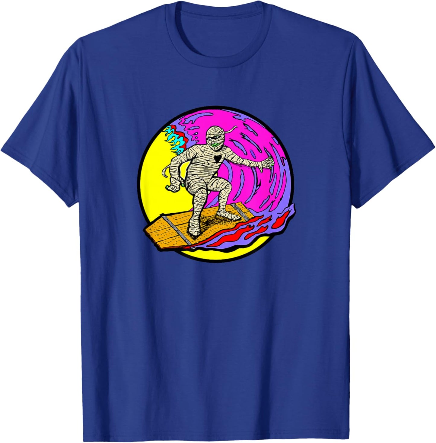 Spooky Surfing Mummy T-Shirt - T-Shirt | Royal
