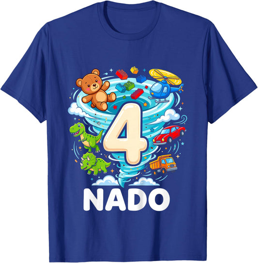 4nado Fournado 4th Birthday Boy 4 Four Year Old Toddler T-Shirt - T-Shirt | Royal