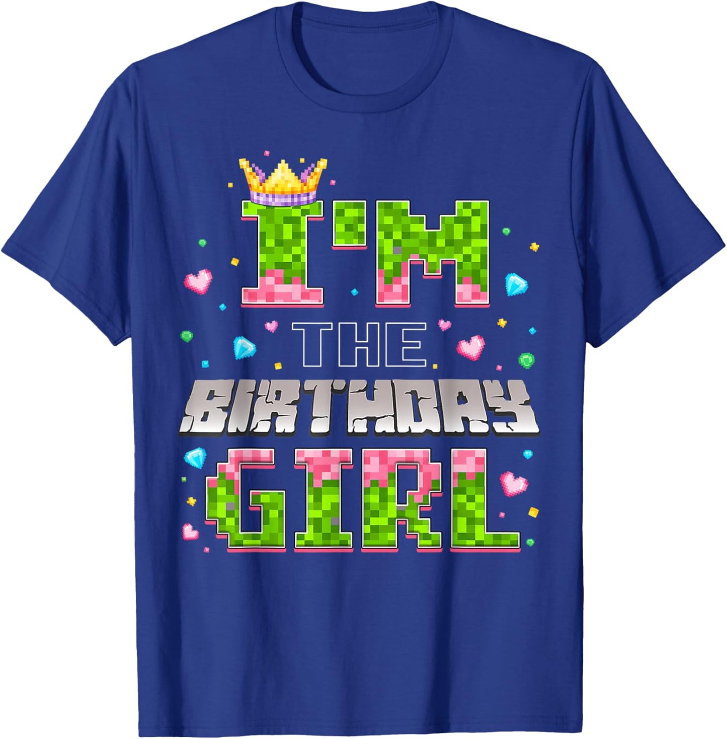 I'm The Birthday Girl Game Pixel Number T-Shirt - T-Shirt | Royal