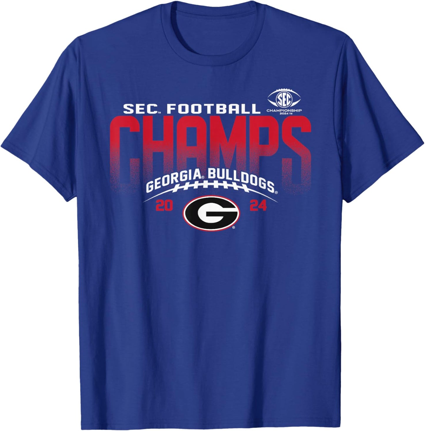 Elite Authentics Georgia Bulldogs -Adults/ -Kids SEC Champs 2024 Black Cotton/Polyester Blend Short Sleeve T-Shirt - T-Shirt | Royal