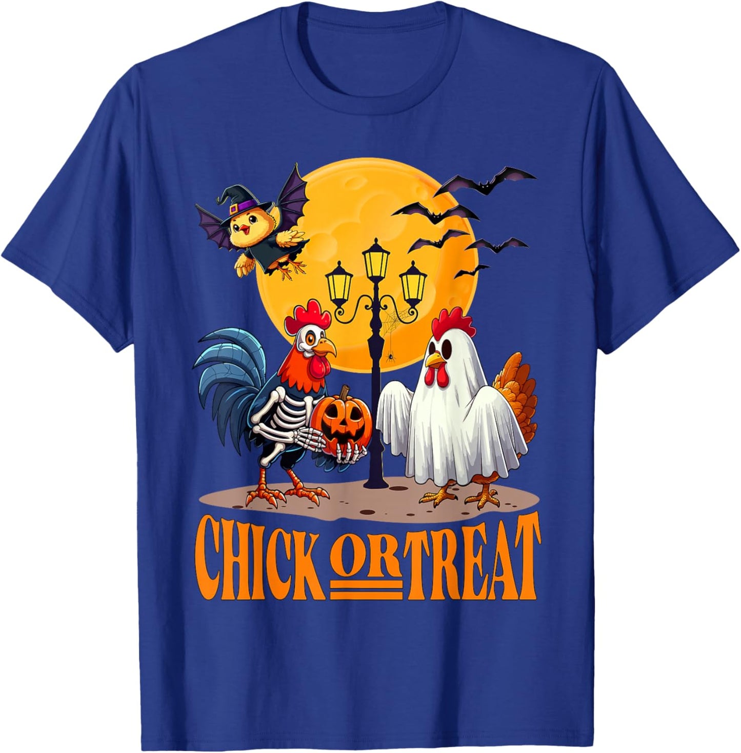 Skeleton Chicken Halloween Funny Spooky chicken Lovers T-Shirt - T-Shirt | Royal