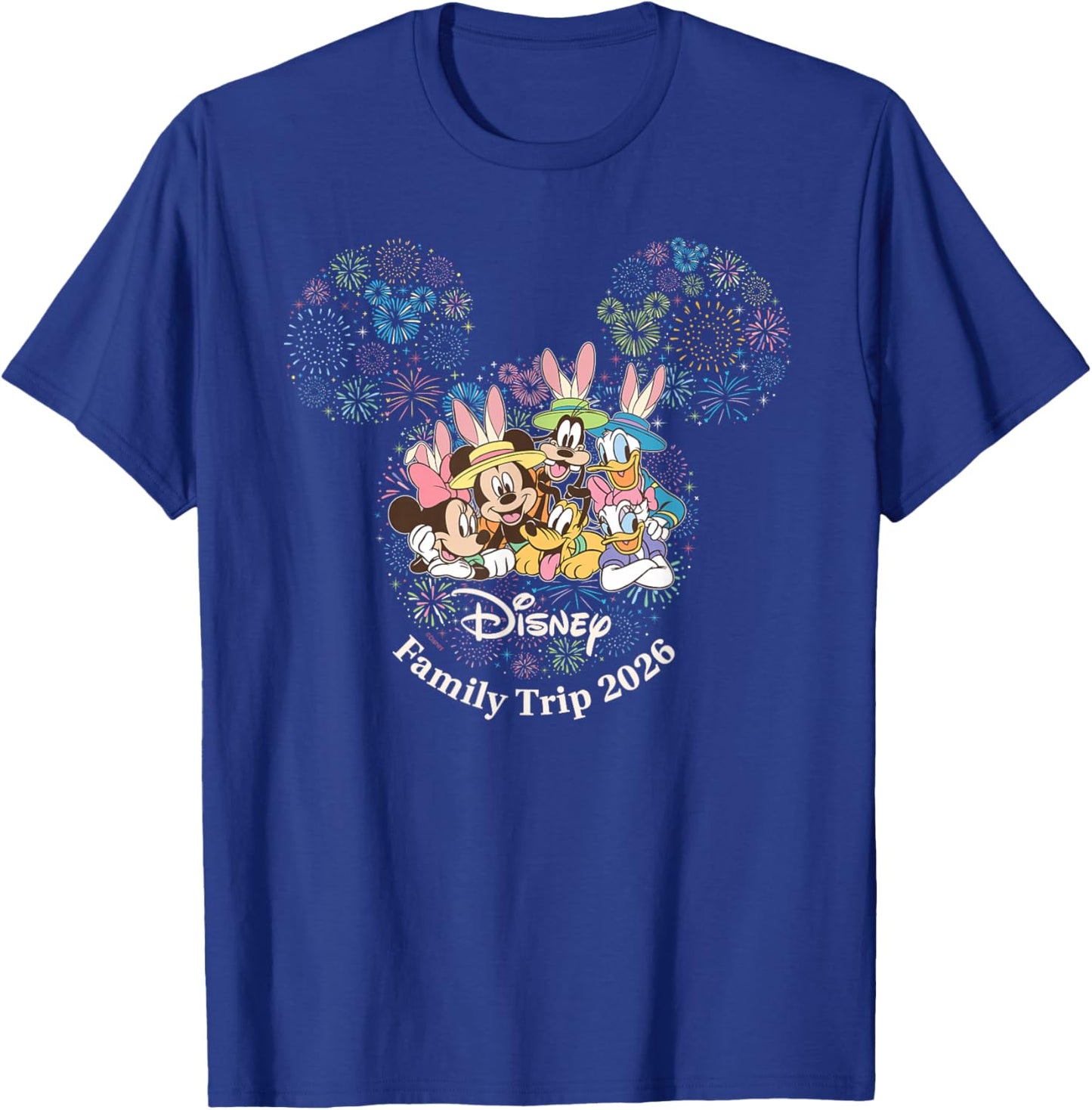 Disney Mickey & Friends Easter Family Trip 2026 Fireworks T-Shirt - T-Shirt | Royal