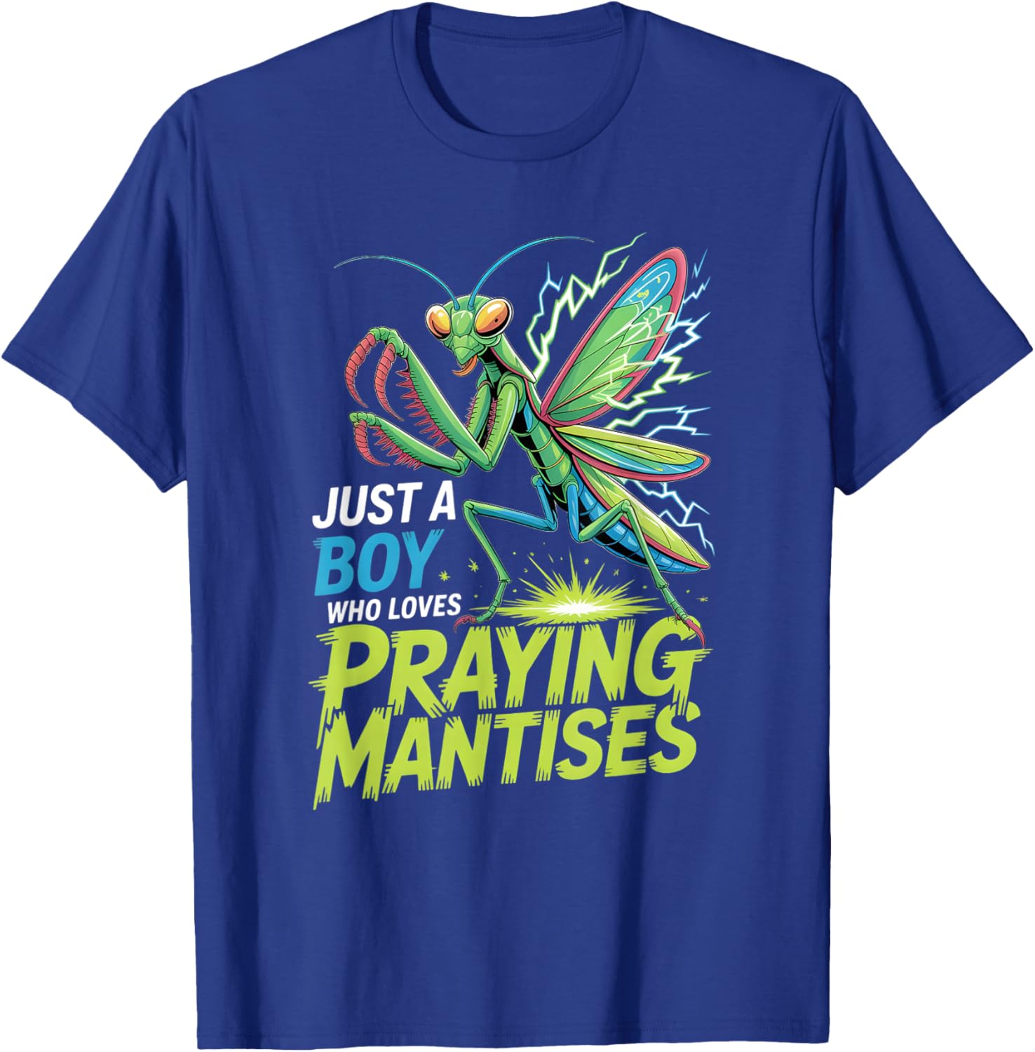 Boys Praying Mantis T-Shirt - T-Shirt | Royal
