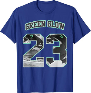 Number 23 Black Green Glow 3s Matching Women T-Shirt - T-Shirt | Royal