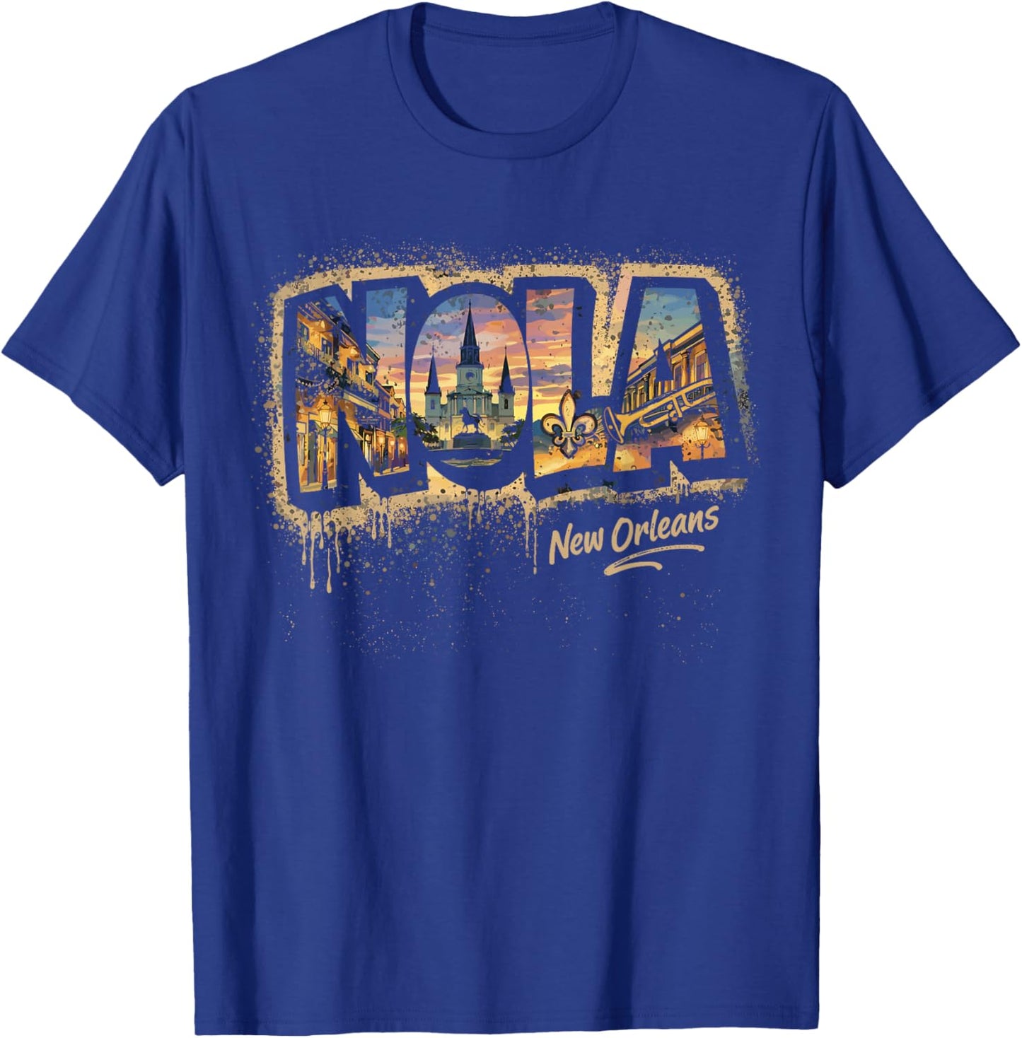 NOLA New Orleans Street Art Travel Design T-Shirt - T-Shirt | Royal