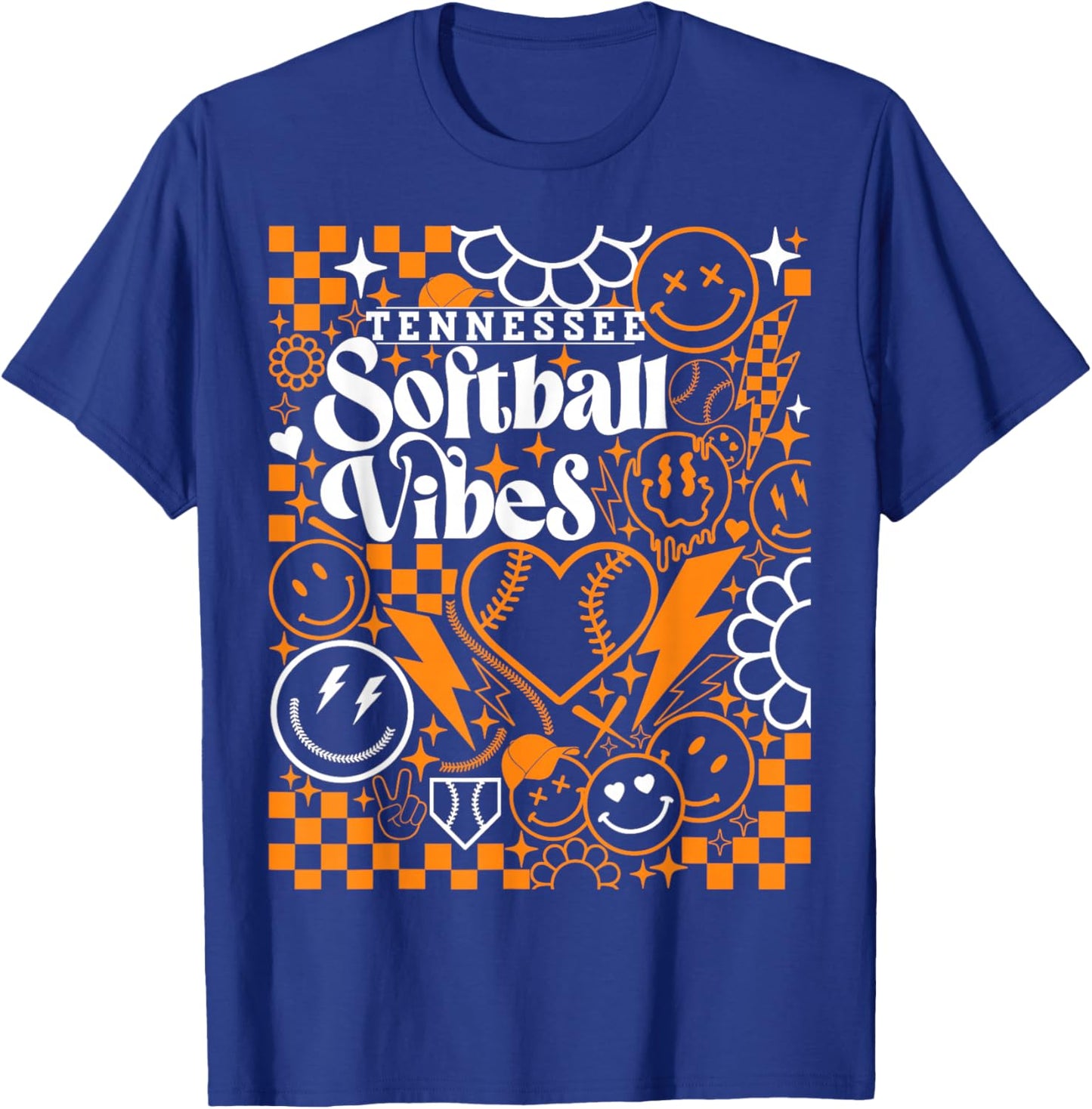 Tennessee Softball Vintage Kids Team Retro Softball Fan T-Shirt - T-Shirt | Royal
